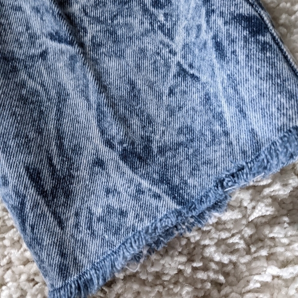 Vintage 1980s Acid Washed High Waisted Jeans Cropped Frayed Hem Size 13/14 - Picture 2 of 6